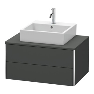 Duravit Meuble sous-lavabo XSquare 80x54,8 cm, gris mat, 2 tiroirs, suspendu