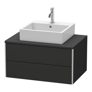 Duravit Meuble sous lavabo XSquare 80x54,8 cm, gris mat, 2 tiroirs, wd