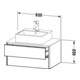 Duravit Meuble sous lavabo XSquare 80x54,8 cm, gris mat, 2 tiroirs, wd