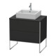 Duravit Meuble sous lavabo XSquare 80x54,8 cm, gris mat, f K, 2 tiroirs, debout-1
