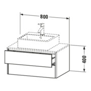 Duravit Meuble sous-lavabo XSquare 80x54,8 cm, pour G, 2 tiroirs, suspendu mural-2