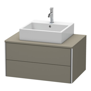 Duravit Meuble sous lavabo XSquare 80x54,8 cm, pour robinetterie, 2 tiroirs, suspendu