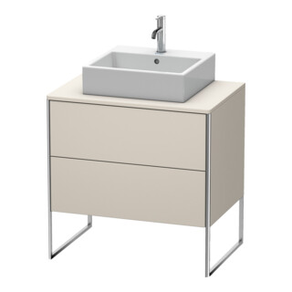 Duravit Meuble sous lavabo XSquare 80x54,8 cm, taupe, pour console, 2 tiroirs, debout
