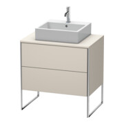 Duravit Meuble sous lavabo XSquare 80x54,8 cm, taupe, pour console, 2 tiroirs, debout-1