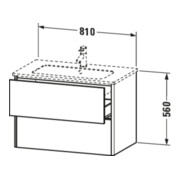 Duravit Meuble sous-lavabo XSquare 81x47,8 cm, base, 2 tiroirs, suspendu-5