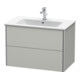 Duravit Meuble sous-lavabo XSquare 81x47,8 cm, béton mat, 2 tiroirs, suspendu
