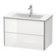 Duravit Meuble sous lavabo XSquare 81x47,8 cm, blanc brillant, 2 tiroirs, suspendu
