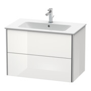 Duravit Meuble sous lavabo XSquare 81x47,8 cm, blanc brillant, 2 tiroirs, suspendu-4
