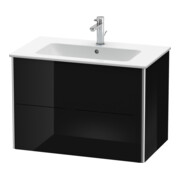 Duravit Meuble sous-lavabo XSquare 81x47,8 cm, blanc brillant, 2 tiroirs, suspendu-4