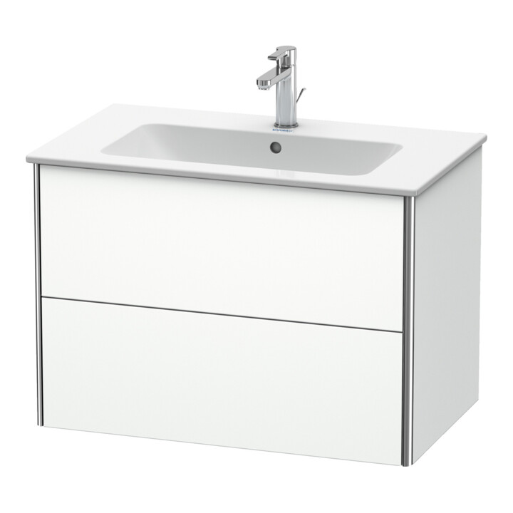 Duravit Meuble sous lavabo XSquare 81x47,8 cm, blanc mat, 2 tiroirs, suspendu