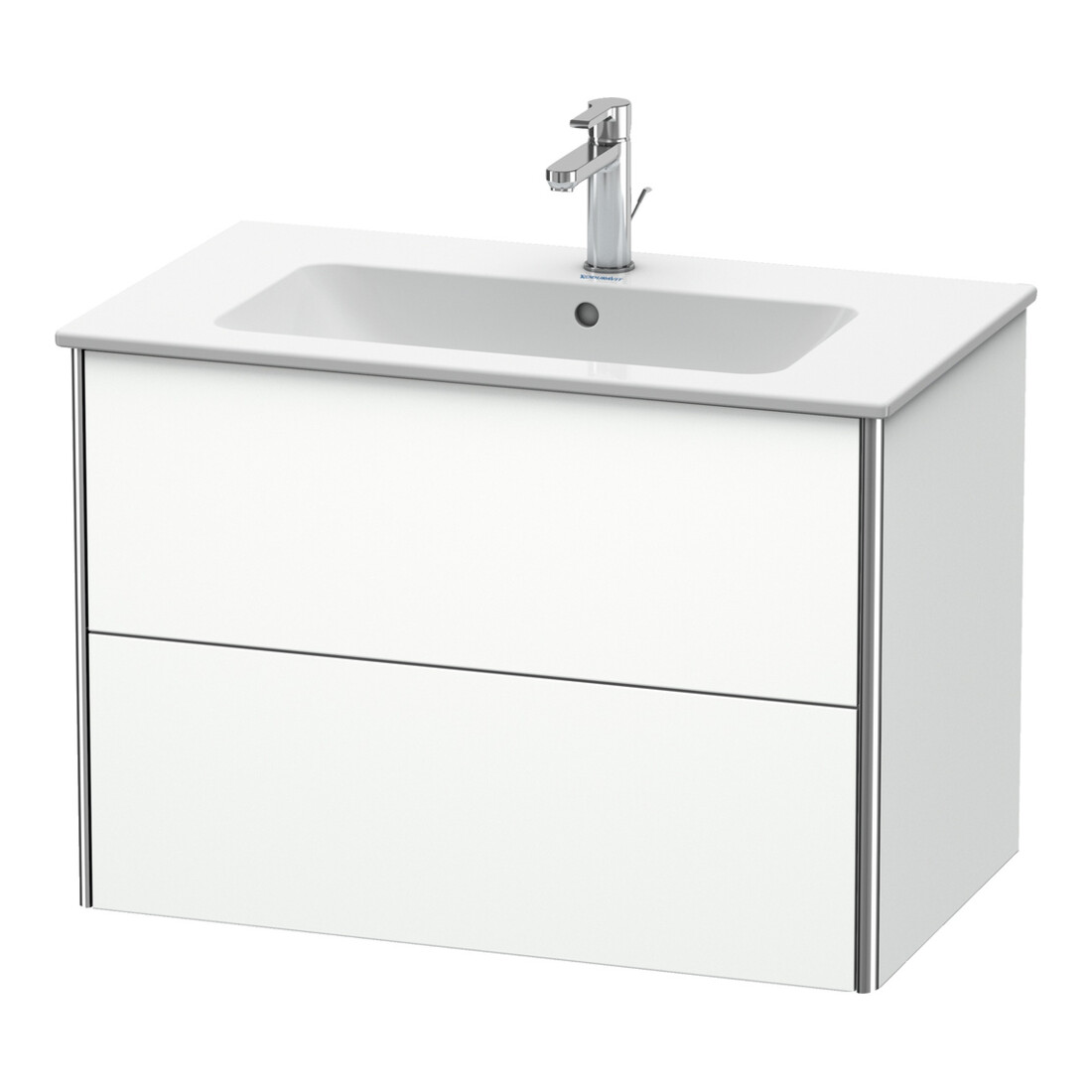 Duravit Meuble sous lavabo XSquare 81x47,8 cm, blanc mat, 2 tiroirs, suspendu