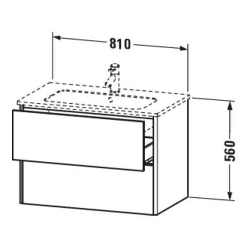 Duravit Meuble sous lavabo XSquare 81x47,8 cm, blanc mat, 2 tiroirs, suspendu