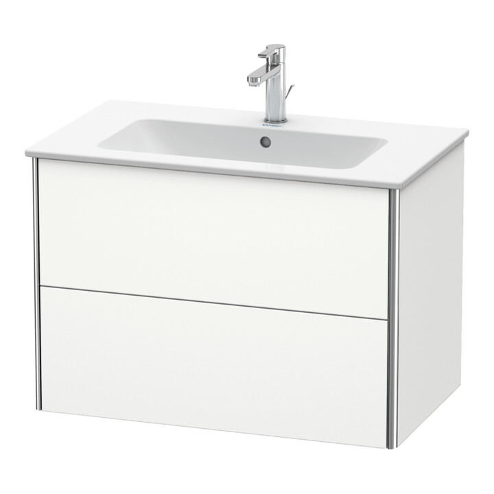 Duravit Meuble sous lavabo XSquare 81x47,8 cm, blanc mat, 2 tiroirs, suspendu