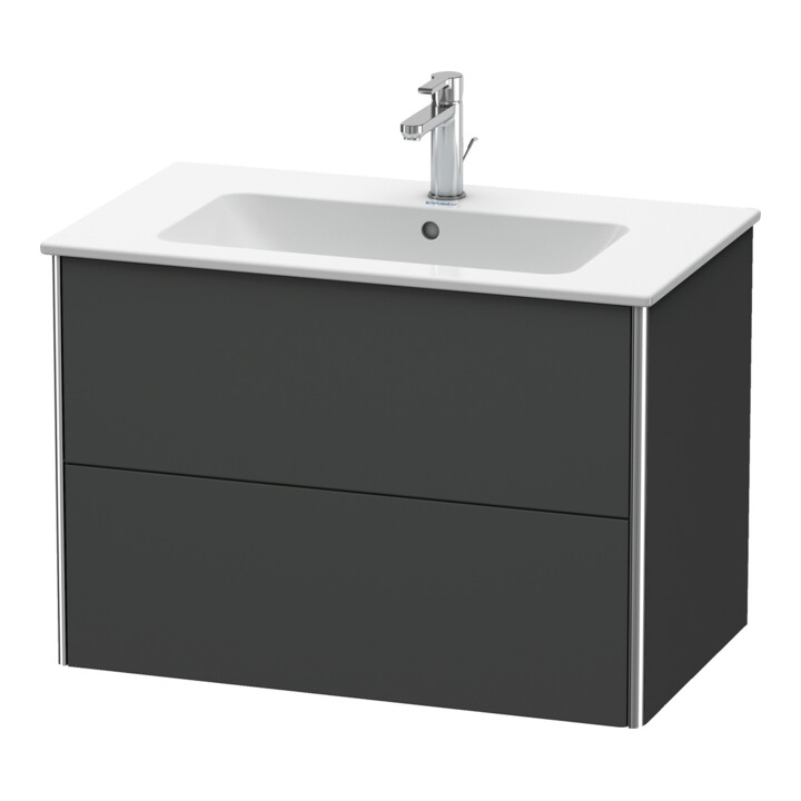 Duravit Meuble sous lavabo XSquare 81x47,8 cm, graph m, 2 tiroirs, suspendu