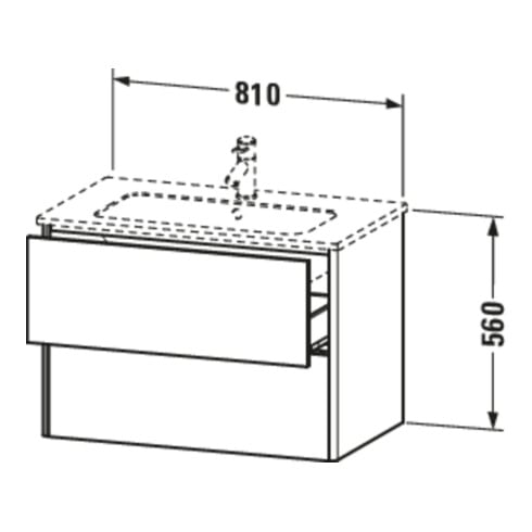 Duravit Meuble sous lavabo XSquare 81x47,8 cm, graph m, 2 tiroirs, suspendu