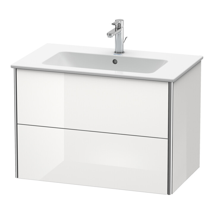 Duravit Meuble sous-lavabo XSquare 81x47,8 cm, graphite mat, 2 tiroirs, suspendu