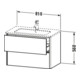Duravit Meuble sous-lavabo XSquare 81x47,8 cm, graphite mat, 2 tiroirs, suspendu-5