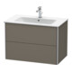 Duravit Meuble sous-lavabo XSquare 81x47,8 cm, gris mat, 2 tiroirs, suspendu