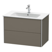 Duravit Meuble sous-lavabo XSquare 81x47,8 cm, gris mat, 2 tiroirs, suspendu-2