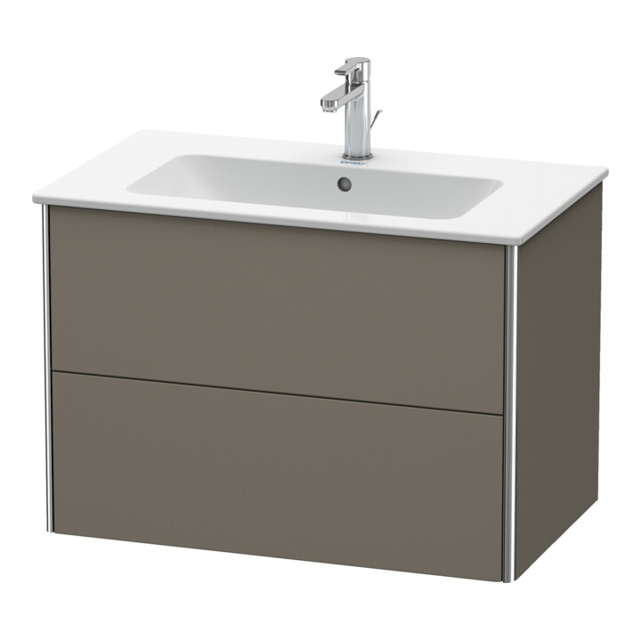 Duravit Meuble sous-lavabo XSquare 81x47,8 cm, gris mat, 2 tiroirs, suspendu