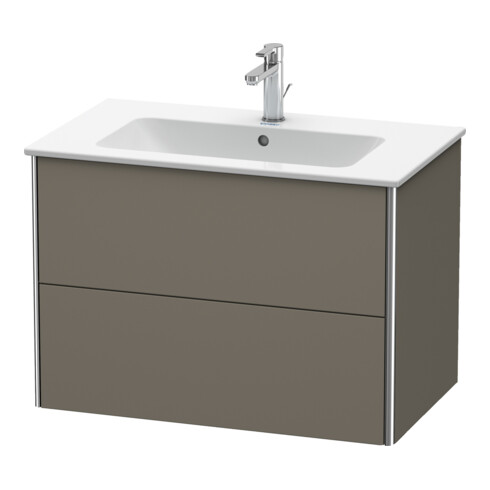 Duravit Meuble sous-lavabo XSquare 81x47,8 cm, gris mat, 2 tiroirs, suspendu