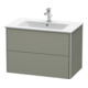 Duravit Meuble sous-lavabo XSquare 81x47,8 cm, gris satiné, 2 tiroirs, suspendu