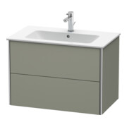 Duravit Meuble sous-lavabo XSquare 81x47,8 cm, gris satiné, 2 tiroirs, suspendu-2