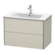 Duravit Meuble sous-lavabo XSquare 81x47,8 cm, Taupe, 2 tiroirs, suspendu-2