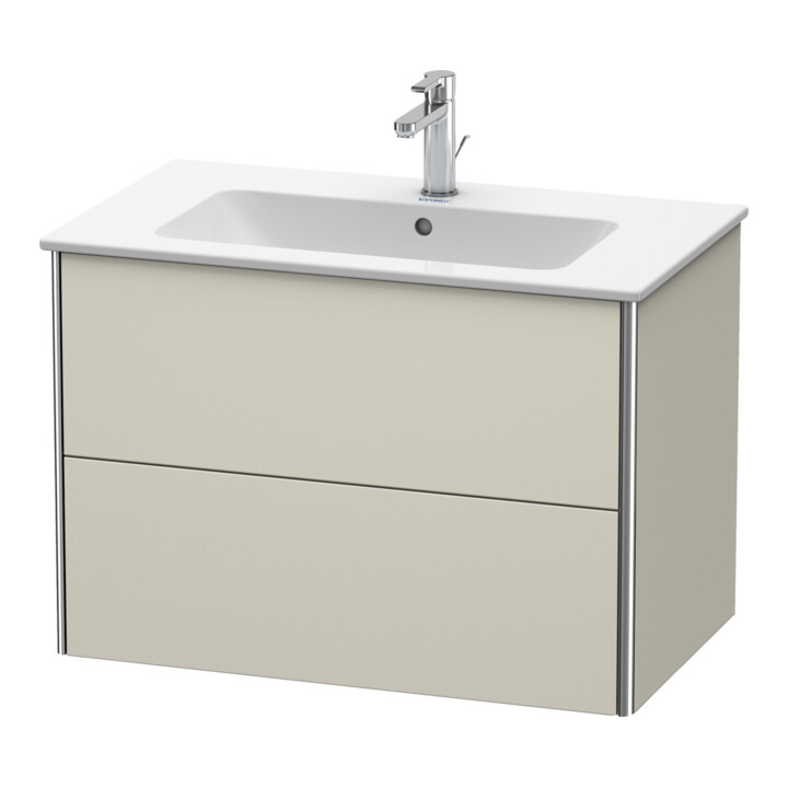 Duravit Meuble sous-lavabo XSquare 81x47,8 cm, Taupe, 2 tiroirs, suspendu