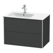 Duravit Meuble sous-lavabo XSquare 81x47,8x56 cm, 2 tiroirs, B gauche, suspendu, graphite m-2