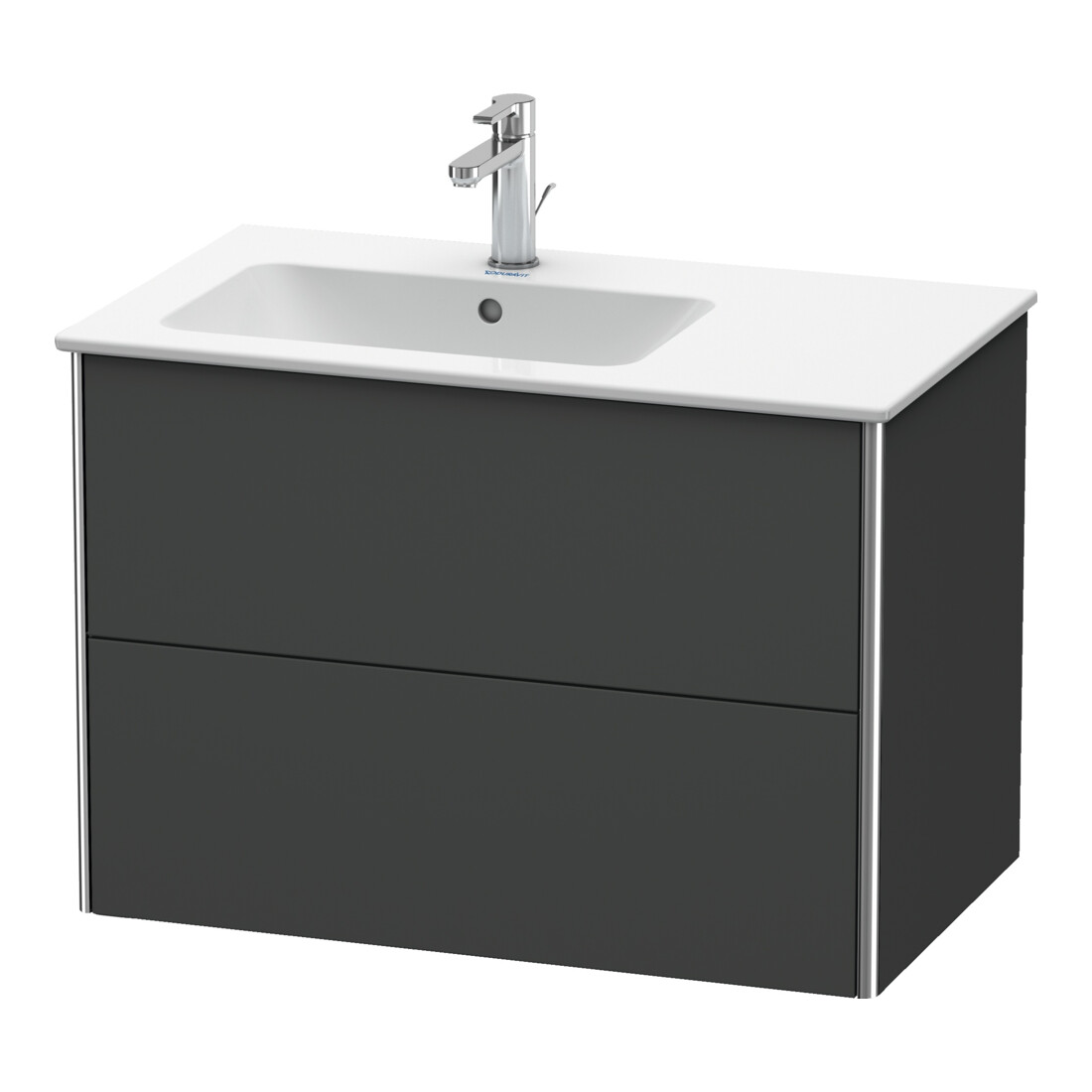 Duravit Meuble sous-lavabo XSquare 81x47,8x56 cm, 2 tiroirs, B gauche, suspendu, graphite m
