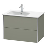 Duravit Meuble sous-lavabo XSquare 81x47,8x56 cm, 2 tiroirs, blanc brillant, chêne sauvage, gris mat-2