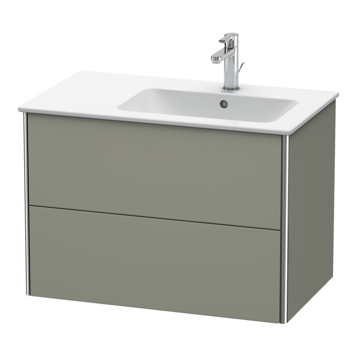 Duravit Meuble sous lavabo XSquare 81x47,8x56 cm, 2 tiroirs, blanc brillant, surface mate st-g
