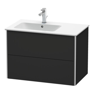 Duravit Meuble sous lavabo XSquare 81x47,8x56 cm, 2 tiroirs, blanc l, wd, graphite mat