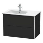 Duravit Meuble sous lavabo XSquare 81x47,8x56 cm, 2 tiroirs, blanc l, wd, graphite mat