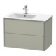 Duravit Meuble sous-lavabo XSquare 81x47,8x56 cm, 2 tiroirs, blanc laqué, taupe mat