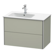 Duravit Meuble sous-lavabo XSquare 81x47,8x56 cm, 2 tiroirs, blanc laqué, taupe mat-5