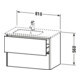 Duravit Meuble sous lavabo XSquare 81x47,8x56 cm, 2 tiroirs, blanc mat