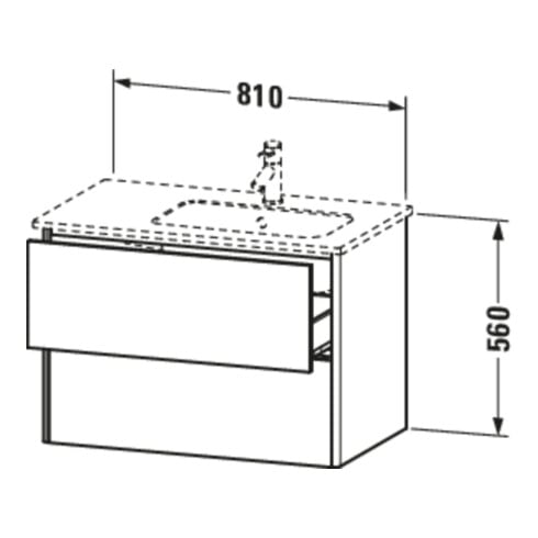 Duravit Meuble sous-lavabo XSquare 81x47,8x56 cm, 2 tiroirs, blanc mat