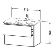 Duravit Meuble sous-lavabo XSquare 81x47,8x56 cm, 2 tiroirs, blanc mat Taupe-5