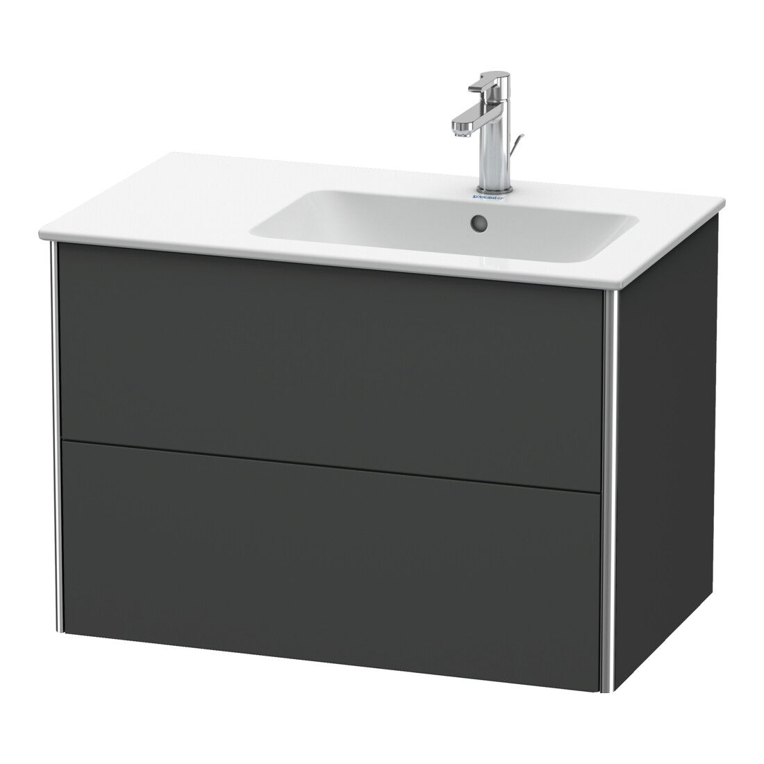 Duravit Meuble sous-lavabo XSquare 81x47,8x56 cm, 2 tiroirs, droit, suspendu, graphite m
