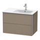 Duravit Meuble sous-lavabo XSquare 81x47,8x56 cm, 2 tiroirs, évier à droite, suspendu, blanc-2