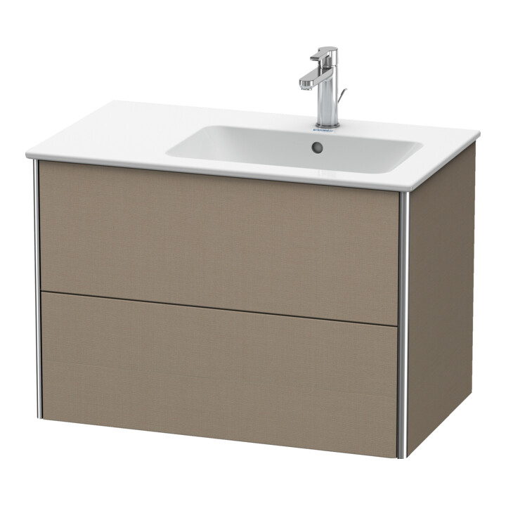 Duravit Meuble sous-lavabo XSquare 81x47,8x56 cm, 2 tiroirs, évier à droite, suspendu, blanc