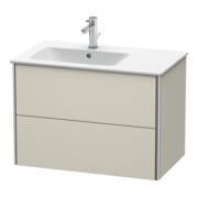 Duravit Meuble sous lavabo XSquare 81x47,8x56 cm, 2 tiroirs, évier à gauche, suspendu, Taupe-4