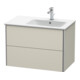 Duravit Meuble sous-lavabo XSquare 81x47,8x56 cm, 2 tiroirs, taupe mat, suspendu-1