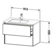 Duravit Meuble sous lavabo XSquare 81x47,8x56cm, 2 tiroirs, blanc brillant-2