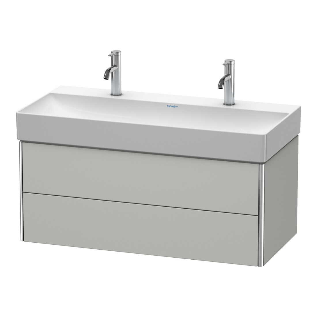 Duravit Meuble sous-lavabo XSquare 98,4x46 cm, béton gris, 2 tiroirs, suspendu