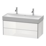 Duravit Meuble sous lavabo XSquare 98,4x46 cm, blanc brillant, 2 tiroirs, suspendu-2