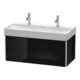 Duravit Meuble sous-lavabo XSquare 98,4x46 cm, blanc brillant, 2 tiroirs, suspendu