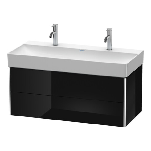Duravit Meuble sous-lavabo XSquare 98,4x46 cm, blanc brillant, 2 tiroirs, suspendu